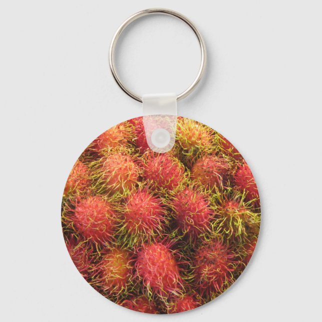 Rambutan Tropical Fruit Nyckelring (Framsida)