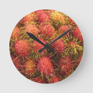 Rambutan Tropical Fruit Rund Klocka