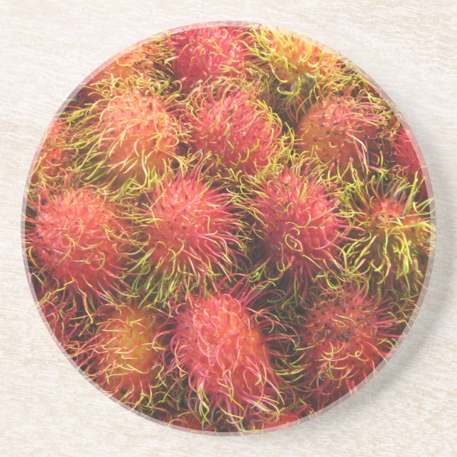 Rambutan Tropical Fruit Underlägg Sandsten (Framsidan)