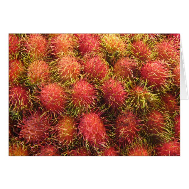 Rambutan Tropical Fruktcard Hälsningskort (Framsidan Horizontal)
