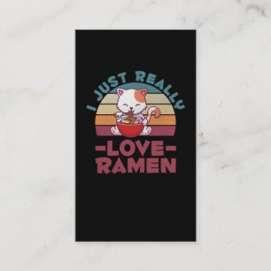 Ramen Älskare Cute Cat som äter japanska noodlar Visitkort