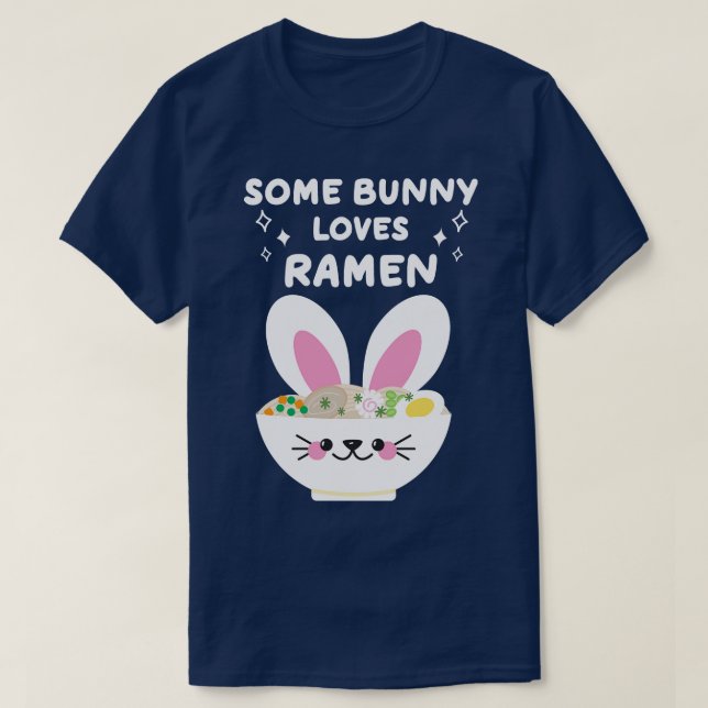 Ramen Älskare Kawaii Påskhare Pun T Shirt (Design framsida)