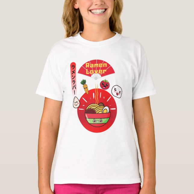 RAMEN ÄLSKARE KAWAII STIL T SHIRT (Framsida)