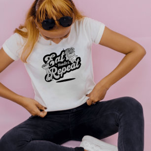 Ramen Älskare Nudel Tecknad Svart Vitt T Shirt