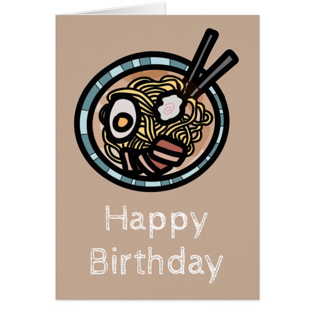 Ramen älskare söt japansk hälsningskort (Framsidan)
