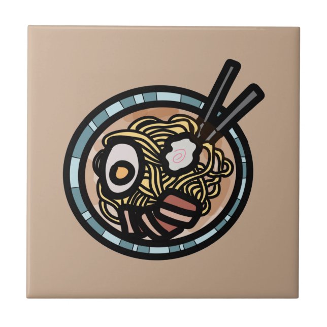 Ramen älskare söt japansk kakelplatta (Framsidan)