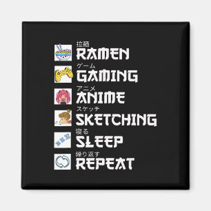 Ramen Anime Spelande Upprepa Otaku Anime Manga Vid Magnet