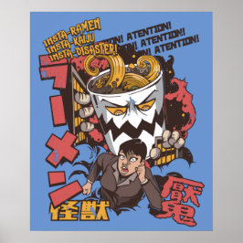 Ramen Attack Kaiju Japansk Poster