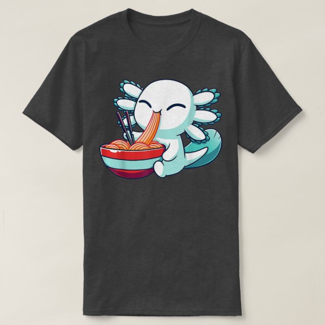 Ramen Axolotl Kawaii Anime Japanese Food Gift Kid  T Shirt (Design framsida)