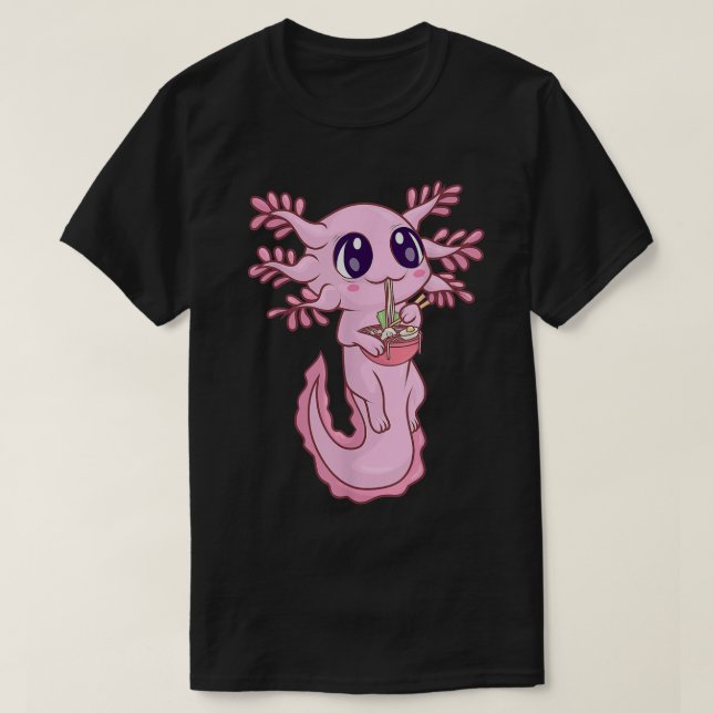 Ramen Axolotl Kawaii Anime Japanese Food Gift Teen T Shirt (Design framsida)