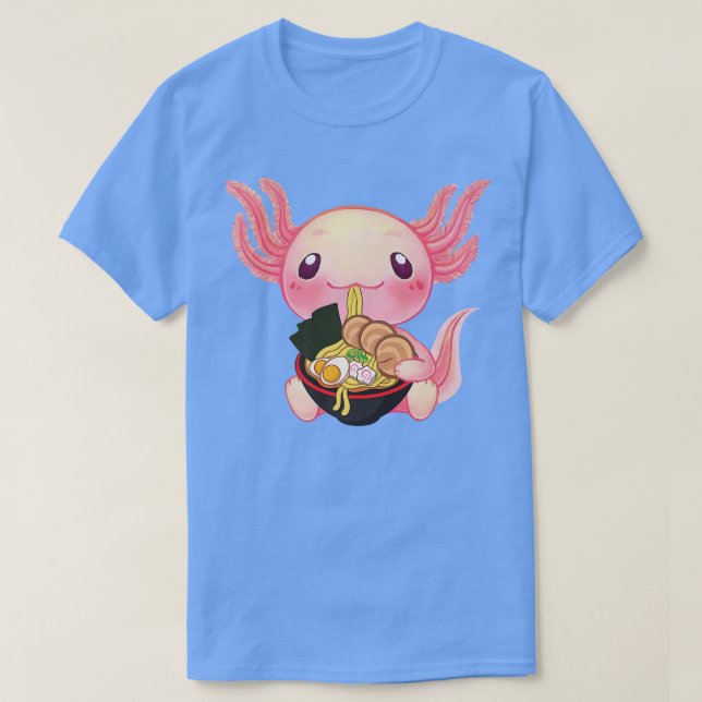 Ramen Axolotl Kawaii Anime Jape Food Gift Tonåring T Shirt (Design framsida)