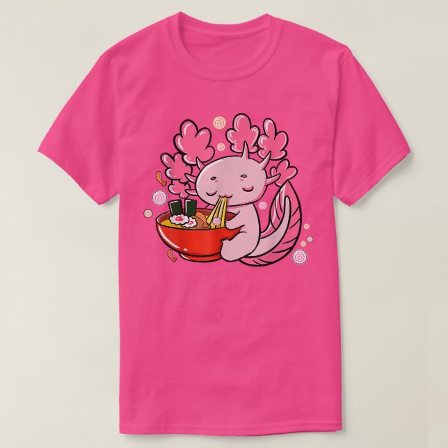 Ramen Axolotl Kawaii Japanese Anime Noodles Girls  T Shirt (Design framsida)