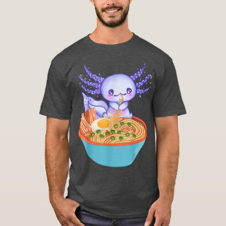 Ramen Axolotl Kawaii Japanska Anime Girls Tonåring T Shirt