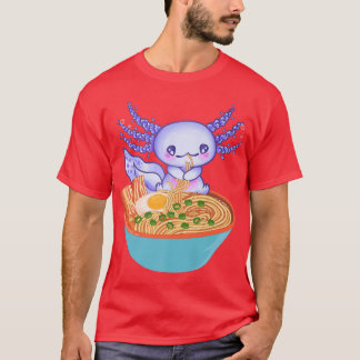 Ramen Axolotl Kawaii Japanska Anime Girls Tonåring T Shirt