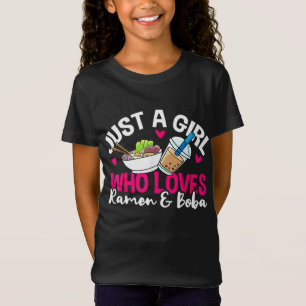 Ramen Boba Bubble Tea Kawaii Anime Girl T Shirt
