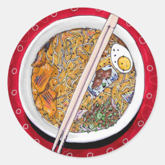 "Ramen Bowl" Round Sticker Runt Klistermärke