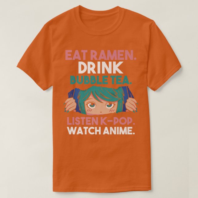 Ramen Bubble Tea K-pop Anime Premium T Shirt (Design framsida)