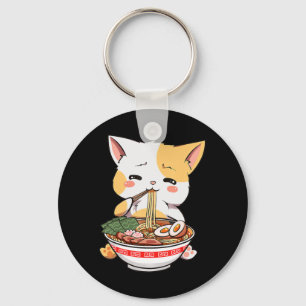 Ramen Cat Anime Bowl Kawaii Neko Japanska Kids Gir Nyckelring
