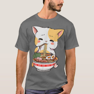 Ramen Cat Anime Bowl Kawaii Neko Japanska Kids Gir T Shirt