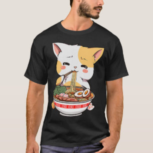 Ramen Cat Anime Bowl Kawaii Neko Japanska Kids Gir T Shirt