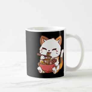 Ramen Cat Anime Kawaii Cat Eating Ramen Kaffemugg