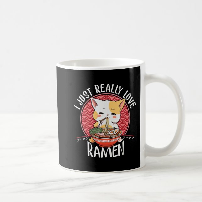 Ramen Cat Anime Kawaii Japanska Gift Girls Officia Kaffemugg (Höger)