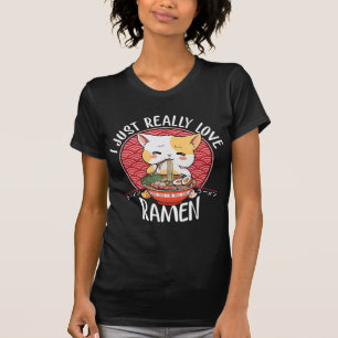 Ramen Cat Anime Kawaii Japanska Gift Girls Officia T Shirt
