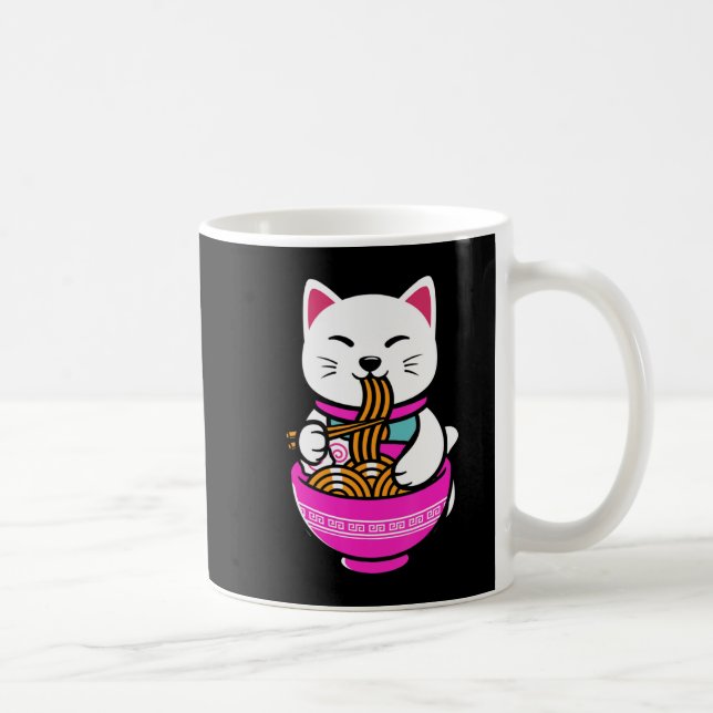 Ramen Cat Anime Neko Gift Kawaii Kaffemugg (Höger)
