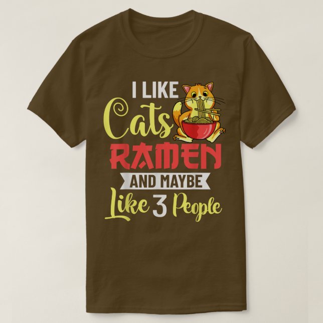 Ramen Cat Bowl Chicken Noodle Soppa Japanska1181 T Shirt (Design framsida)