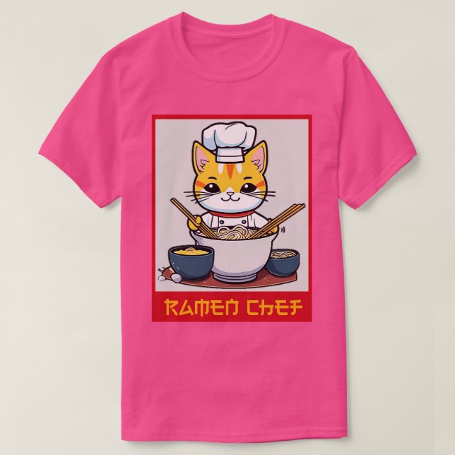 Ramen Cat Chef T Shirt (Design framsida)