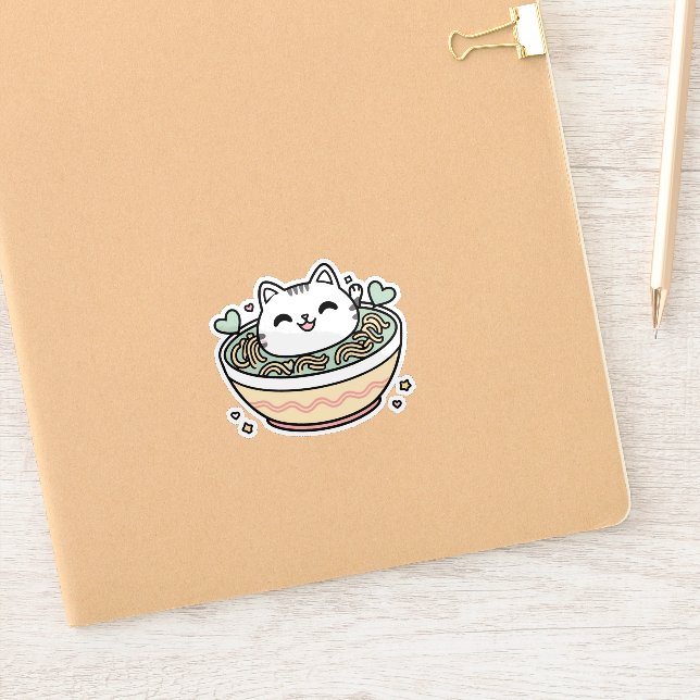 Ramen Cat - Cute Kawaii Klistermärken (Anteckningsbok)