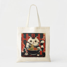 Ramen Cat Delight Tote Bag - direkt Noodle Tygkasse