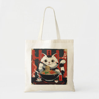 Ramen Cat Delight Tote Bag - direkt Noodle Tygkasse