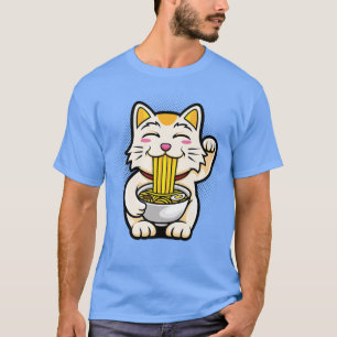 Ramen Cat Japansk Anime Kawaii Girls Officiell Tee