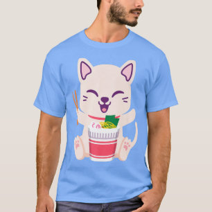 Ramen Cat Japansk Anime Kawaii Girls Officiell Tee