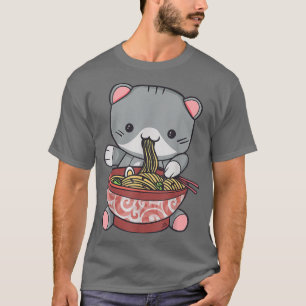 Ramen Cat Japanska Kawaii Anime Älskare T Shirt