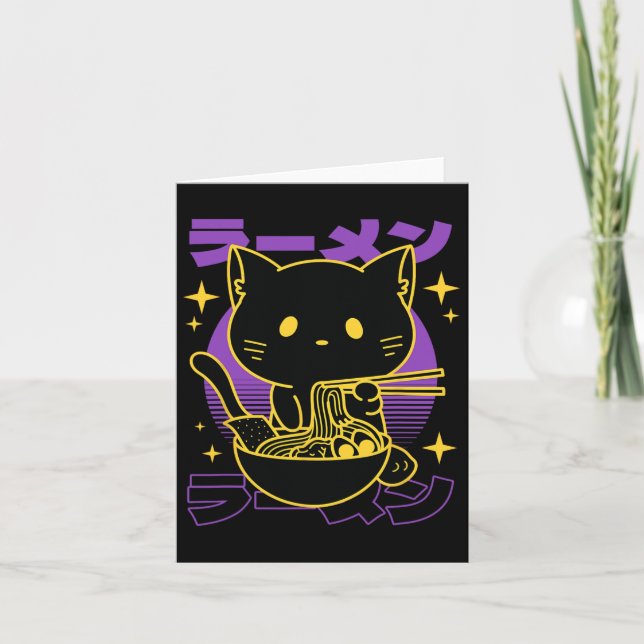 Ramen Cat japanska Kort (Framsida)