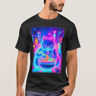 Ramen Cat jape Anime Noodles Aesthetic Kawaii T Shirt