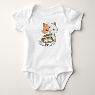 Ramen Cat Kawaii Anime Backround and Illustration T Shirt
