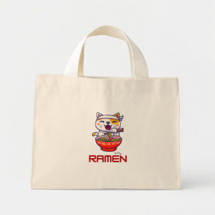 Ramen Cat Kawaii Anime Cat Ramen Älskare Kawaii Mini Tygkasse