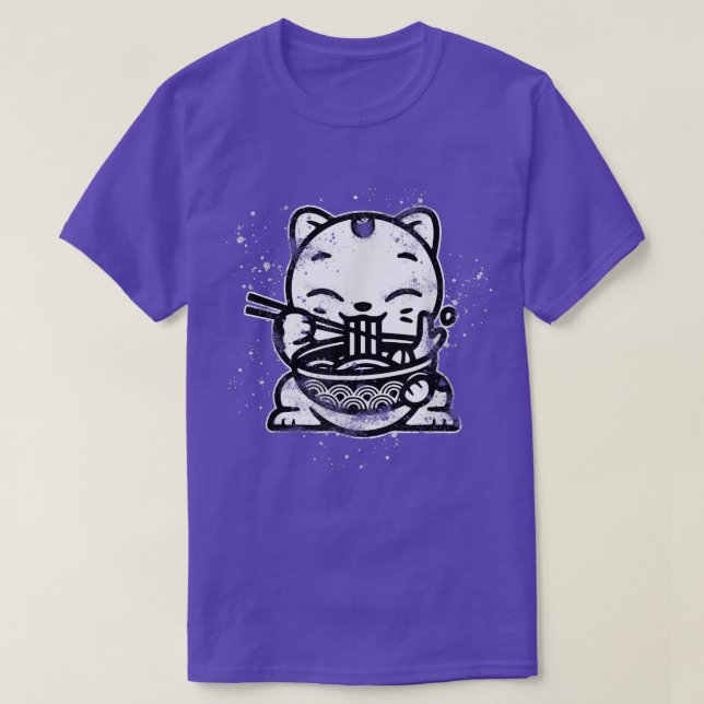 Ramen Cat Kawaii Anime Cool Japanese Gift  T Shirt (Design framsida)