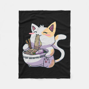 Ramen Cat Kawaii Anime Japanska Kawaii Neko Fleecefilt