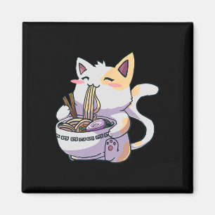 Ramen Cat Kawaii Anime Japanska Kawaii Neko Magnet
