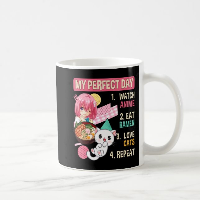Ramen Cat Kawaii Anime Jape Food Girls Officia Kaffemugg (Höger)