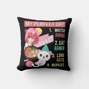 Ramen Cat Kawaii Anime Jape Food Girls Officia Kudde