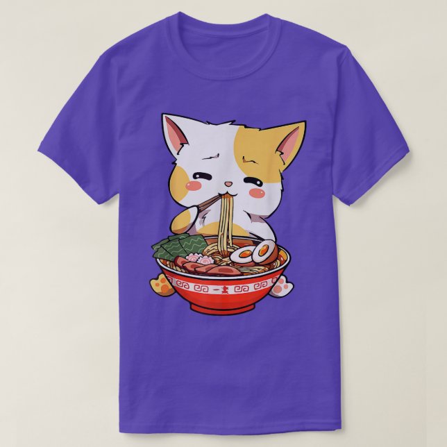 Ramen Cat Kawaii Anime Jape Food Girls  T Shirt (Design framsida)