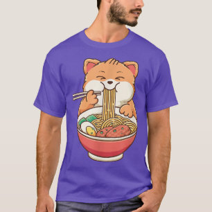 Ramen Cat Kawaii Anime Jape Food Girls Teenage T Shirt