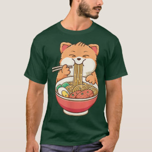 Ramen Cat Kawaii Anime Jape Food Girls Teenage T Shirt