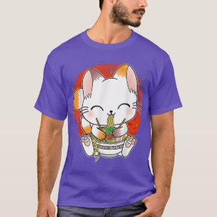 Ramen Cat Kawaii Anime Jape Food Girls Women T Shirt