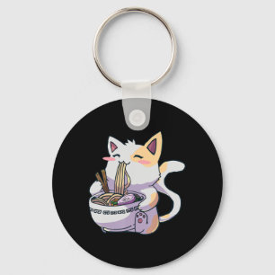 Ramen Cat Kawaii Anime Jape Japp Nyckelring
